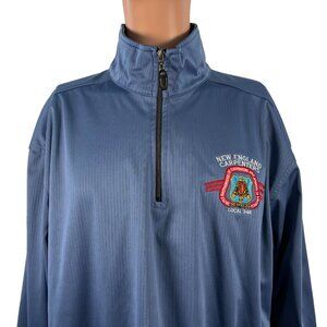Vintage New England Carpenters Union Jacket Mens Size L Blue Local 346 Half Zip